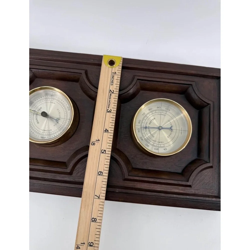 Springfield Weather Station Home Decor 3-in-1 Dials Plastic Brown Solid